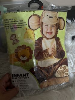Infant Monkey Costume 0-6 Months