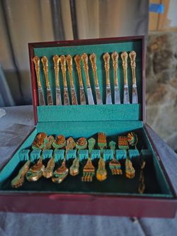 Vintage 24 K Electroplated Gold  Sikverware