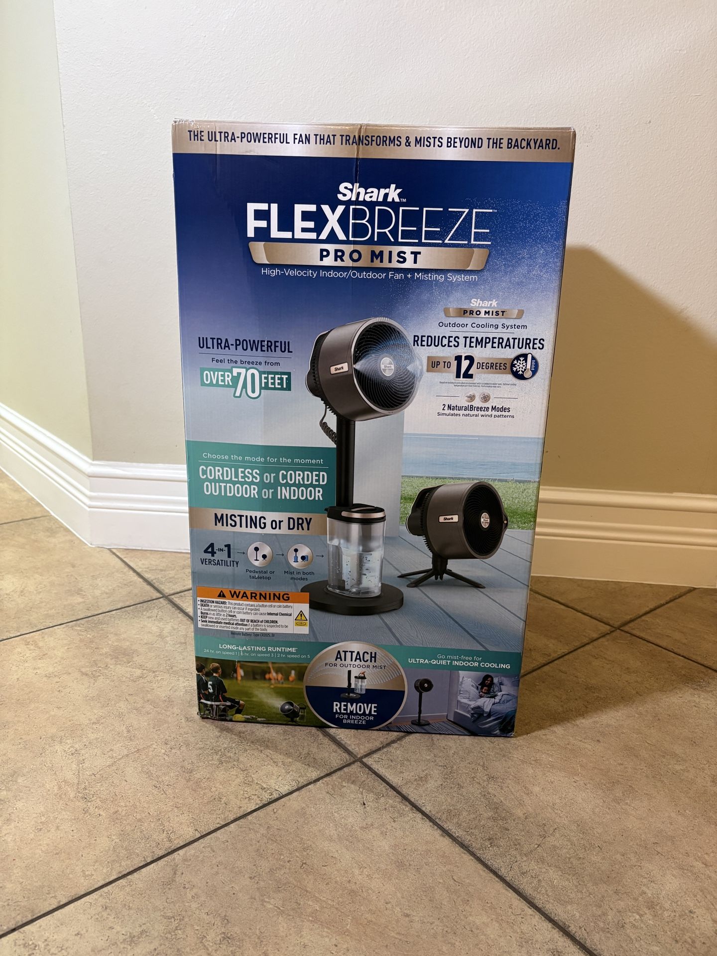 Shark FlexBreeze Pro Mist Fan Indoor and Outdoor: Corded or cordless!