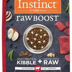 BRAND NEW..Instinct Raw Boost, Natural Dry Dog Food with Freeze Dried Pieces, High Protein, Grain Free Recipe - Real Beef, 20 lb. Bag