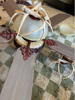 Deer antler ceiling fan
