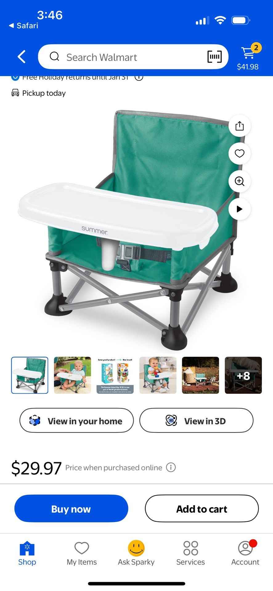 Infant Pop Up Chair With Tray