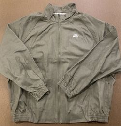 Nike SB Denim Full Zip Jacket Oversized Bomber Olive Green SZ M IH1988-222