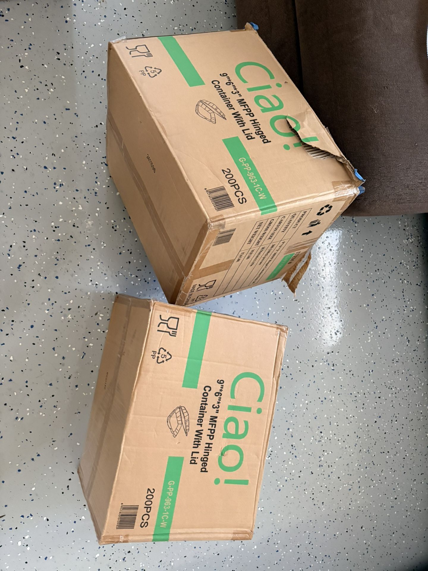 Take-out containers, 2 packs of 200 pieces, 9x6 inches, 29 oz