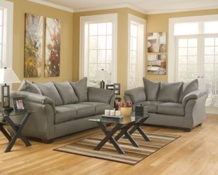 Darcy Cobblestone Sofa and Loveseat