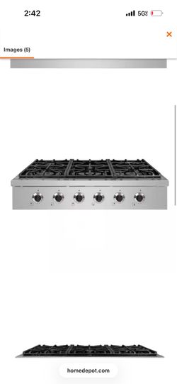 36 Gas Range top six burner stove top