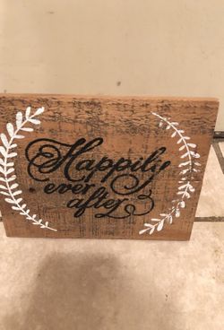 New happily ever after 7 by 9 wood plaque