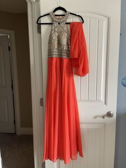 Fancy Gown With Embellishing On Bodice Size 4