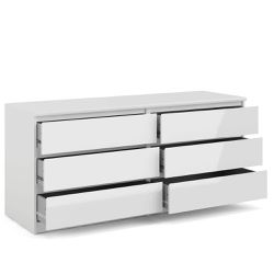 Tvilum White 6-Drawer Double Dresser