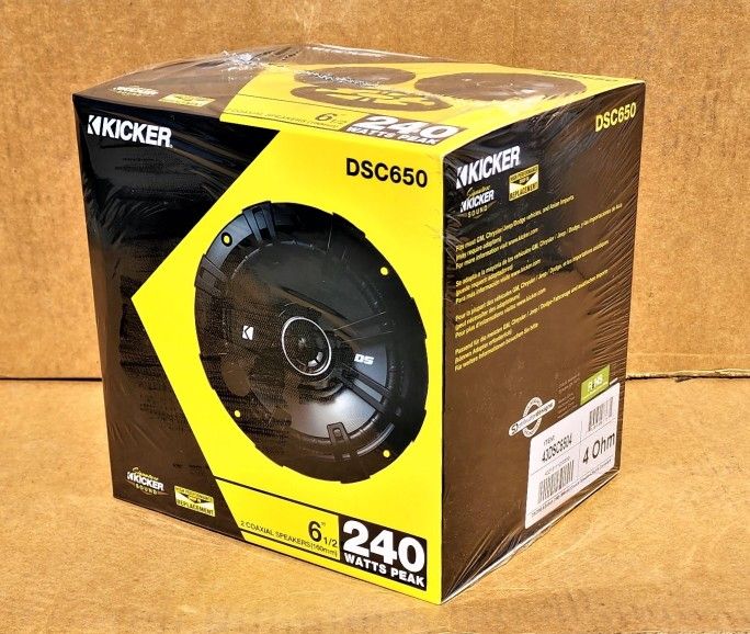 Kicker DSC650 DS Series 6 1/2" 2-Way Coaxial Speaker System 240 Watts 43DSC6504 🚨 Payment Options Available 🚨 No Credit Needed 🚨 
