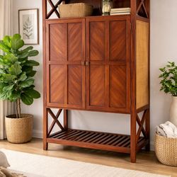 Wooden armoire credenza