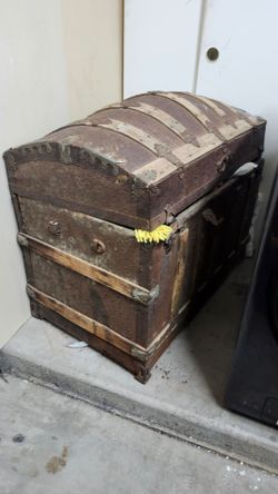antique dome-top steamer trunk