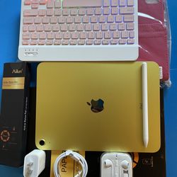 256gb Apple IPad 10th Generation (10.9” Liquid Retina / Latest 2022 ) with pen, keyboard, case & Accessories (warranty 10/2025)
