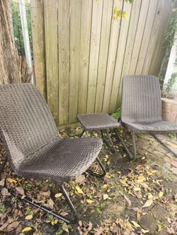 Wicker Patio Chairs & Table Set