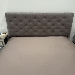 Velvet Gray queen bed frame 