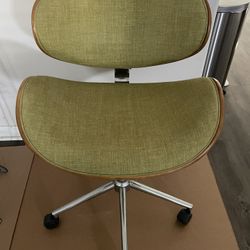 Curved Wood Adjustable Fabric Desk Chair