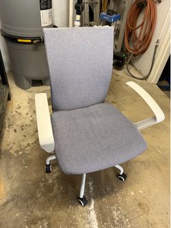 Grey and white desk chair