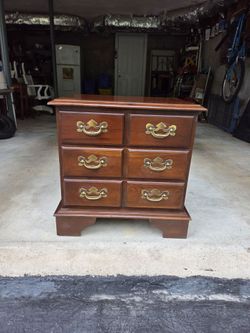 End Table 3-Drawer Wood