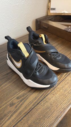 Black and white Nike basketball shoes