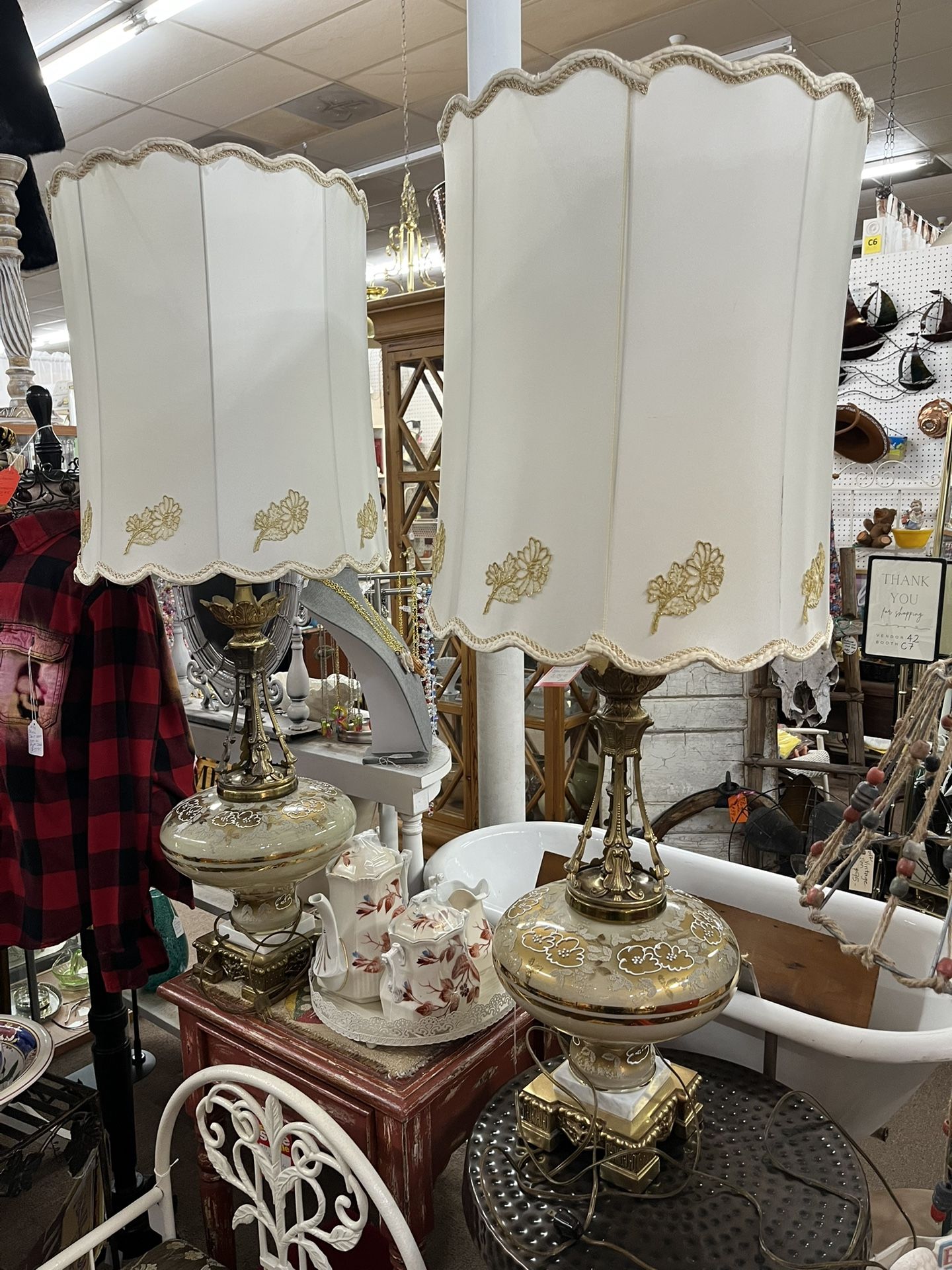 Sale… Pair of Vintage Gold Lamps