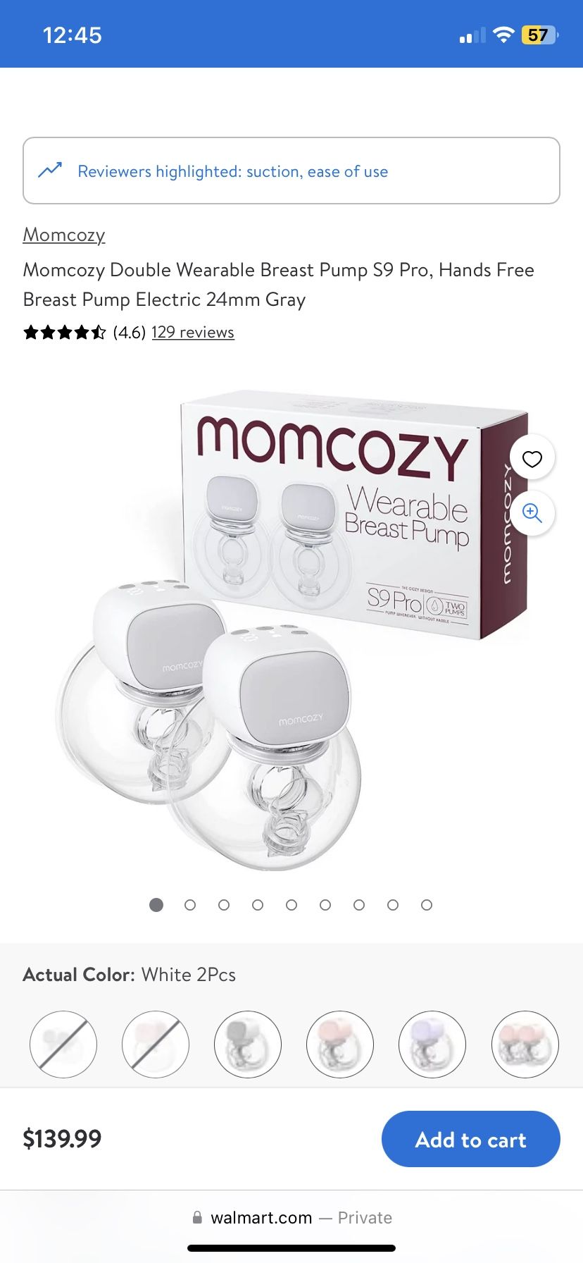 NEW Mom Cozy Wireless Breast Pump Set 