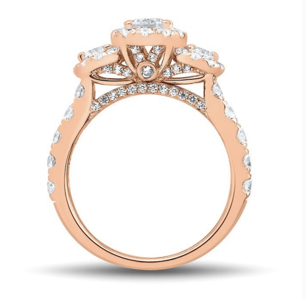 Helzberg - 3 Stone Halo Engagement Ring