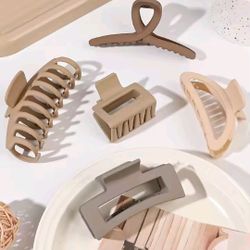 5 Pcs Mixed Colors And Shapes Big Hair Claw Clips for Women Girls Thin Thick Curly Hair, Strong Hold Jaw Clips. 