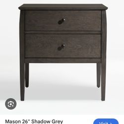 Crate & Barrel Mason Nightstand Shadow Grey (2) 