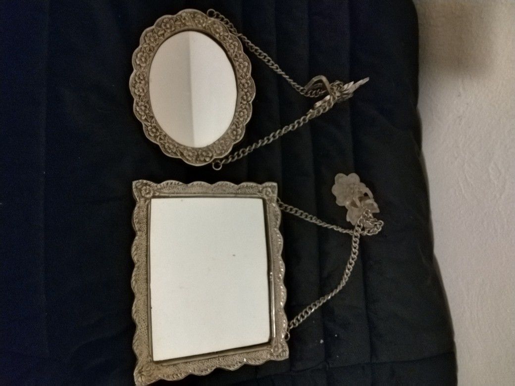 Antique Silver Hanging Mirrors 
