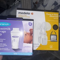 Lansinoh 100 Storage Bags + Medela Pump Starter Kit