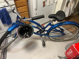 Blue beach cruiser bike