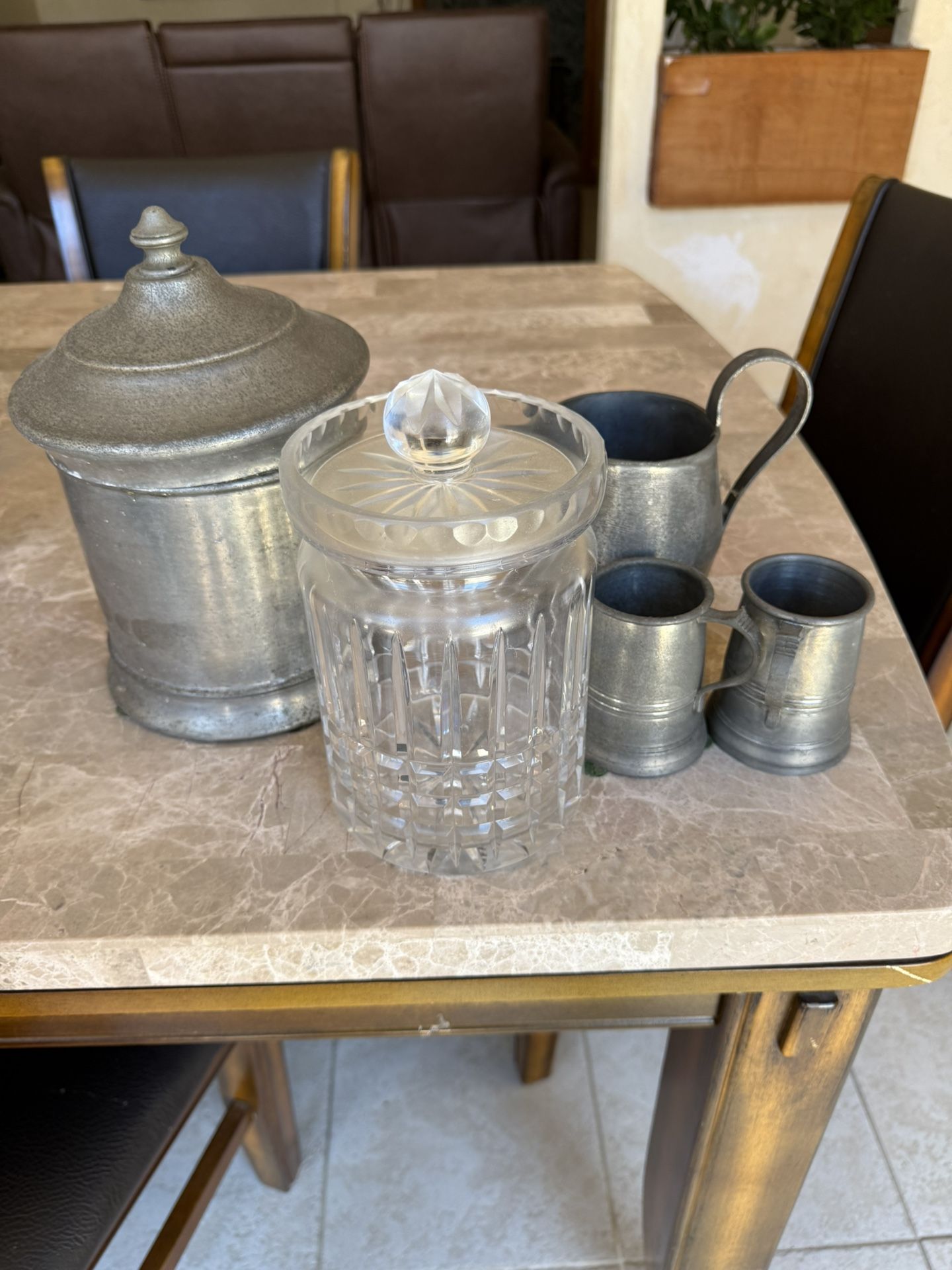 Antique Pewter Dish Set