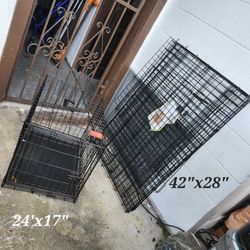$25 For 24" Small Or $40 For 42" Large Dog Pet Crate Kennel Cage