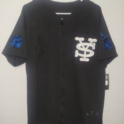 Yaquiea x Crow Dead Baseball Jersey – Black – Size [Men's Medium]