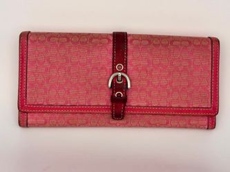 COACH SOHO HAMPTON SIGNATURE SLIM ENVELOPE WALLET PINK Y2K VINTAGE