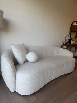 Heidemaria 89" Bouclé Curved Sofa - Cream