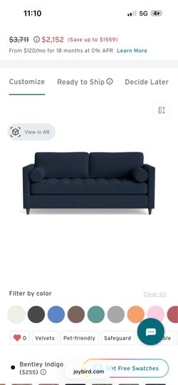 Joybird Hide A Bed. Indigo, double bed