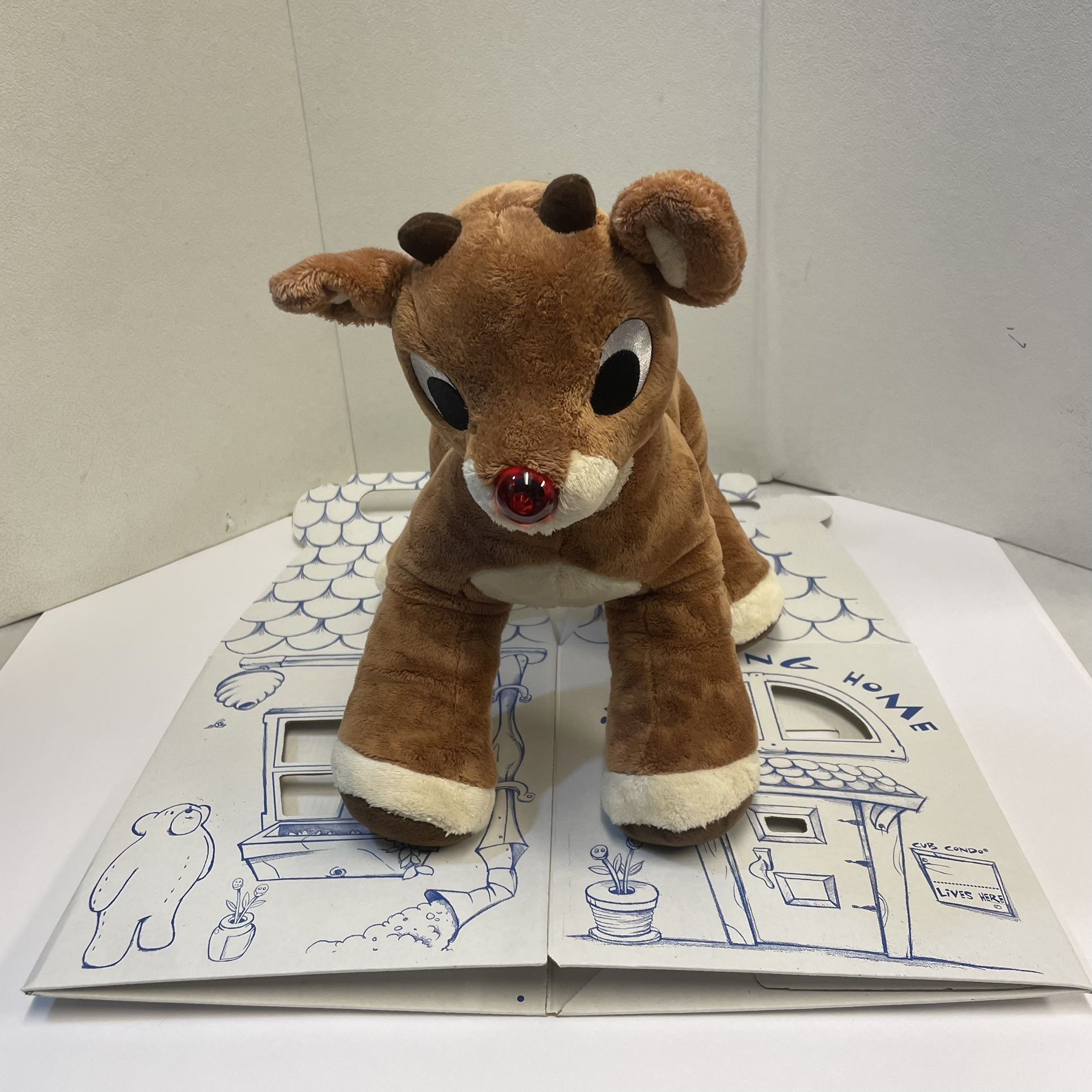 Build A Bear 16” Rudolph Red-Nosed Reindeer Plush BaB Workshop