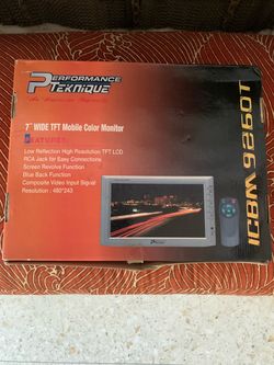 Performance Teknique 7" Mobile TFT Color Monitor Set - Model ICBM 9260T New In Box