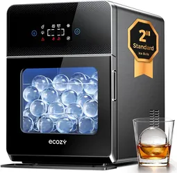 ecozy 2" Ice Ball Maker Countertop, Clear Sphere Ice Machine, 144 Pcs/Day
CrystalFlux Technology, 4 Pcs in 40 Mins, Enhanced Insulation, Auto Water Su