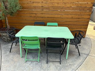Outdoor Metal Dining Table & Chairs