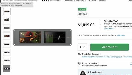 Blackmagic Design SmartScope Duo 4K Rack-Mounted Dual 6G-SDI Monitors
