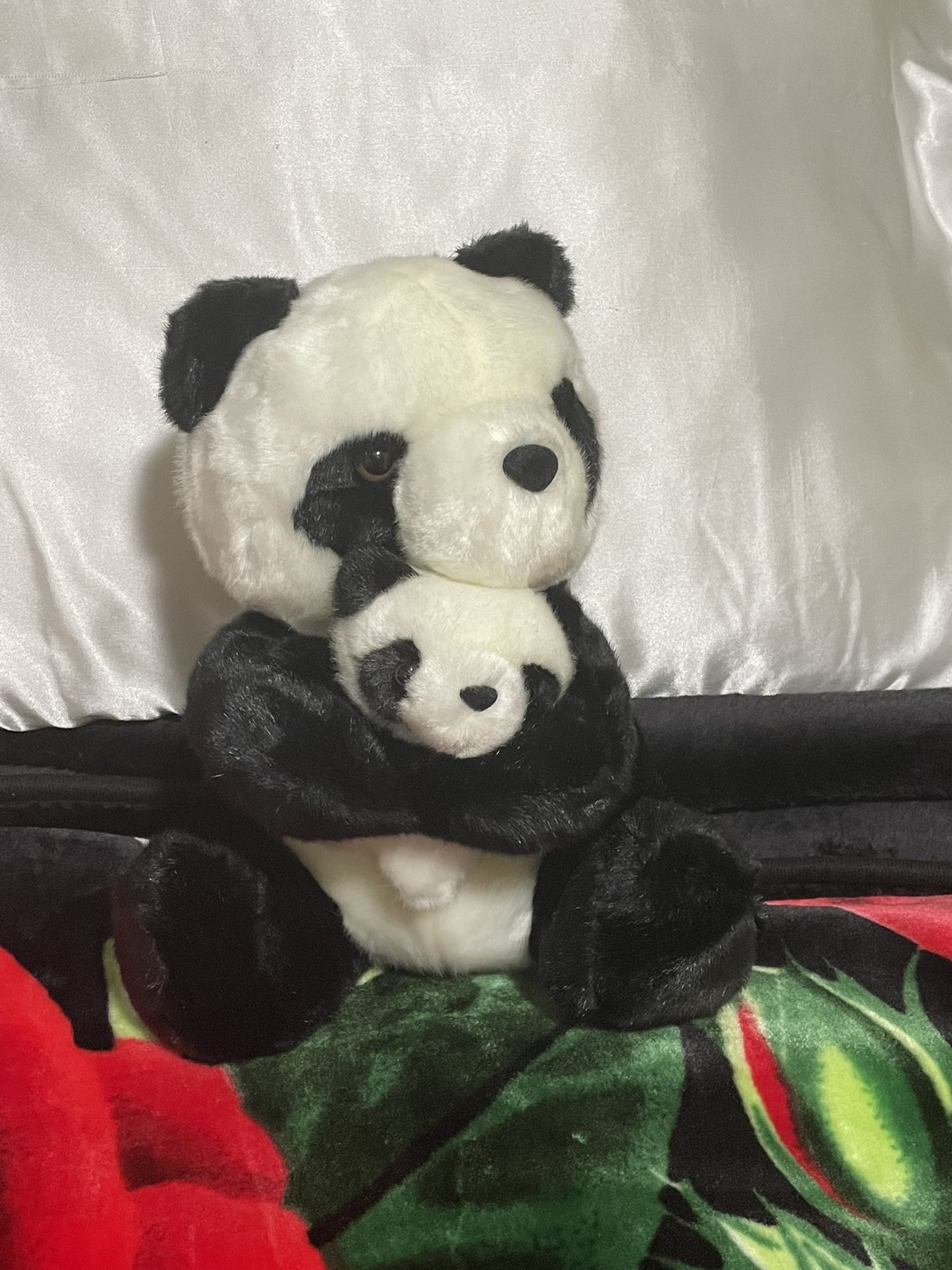 Panda Holding Baby Plush