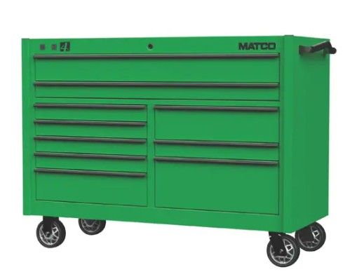 MATCO TOOLBOX - 4S DOUBLE BAY 25" TOOLBOX SCREAMIN' GREEN  PAINT WITH BLACK TRIM