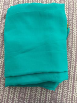 Teal Chiffon Fabric saree with blouse