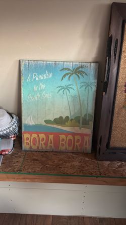 Bora Bora Vintage-Style Wood Wall Sign