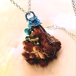 UNIQUE DESIGNED NEW JEWELRY FOSSILS OCEAN HETEROMORPH TUBE SHELL, AMMONITE BRYZOIA CORAL, CRINOID BARRACUDA