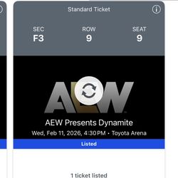AEW Tickets Floor seats - Ontario TOYOTA Arena 