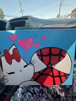 Hello Kitty And Spider-Man Frame