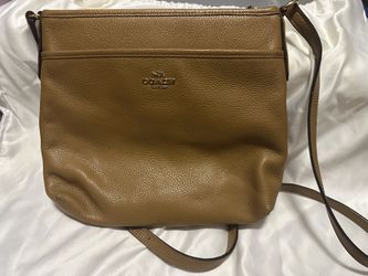 Tan Leather Coach Crossbody Bag